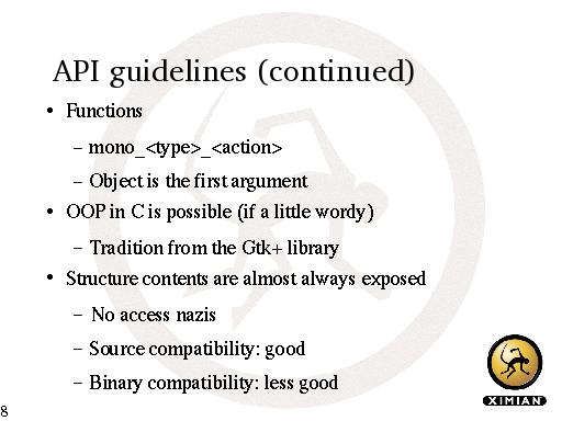 API guidelines (continued)